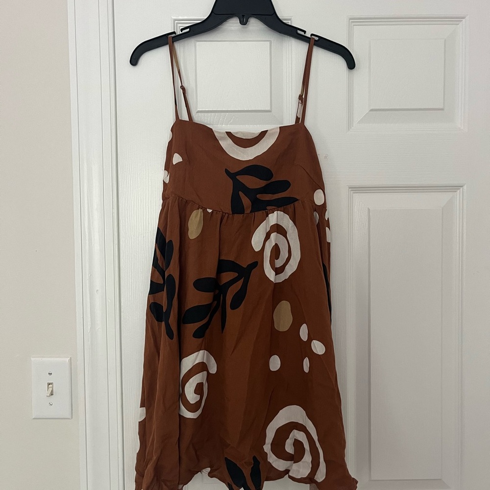Stylish Brown Patterned Dress